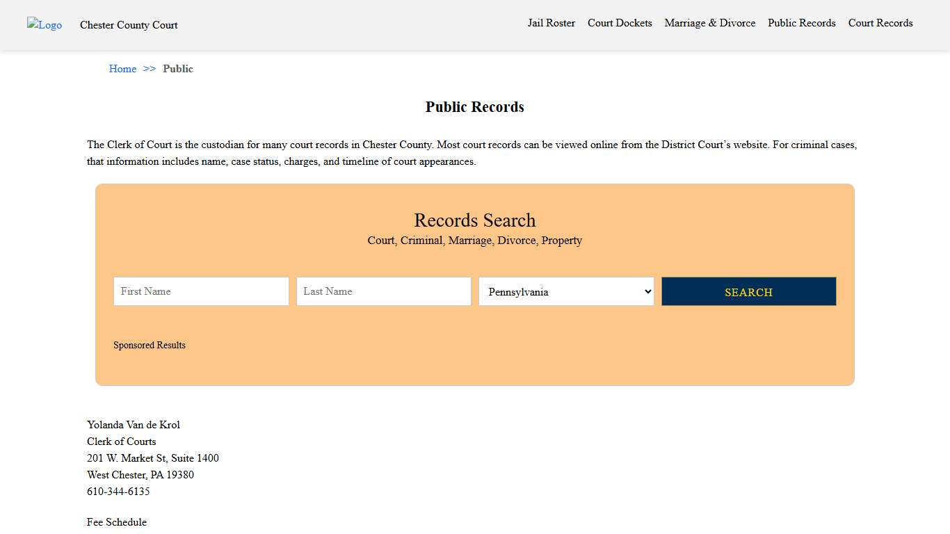 Public Records | Chester County Court